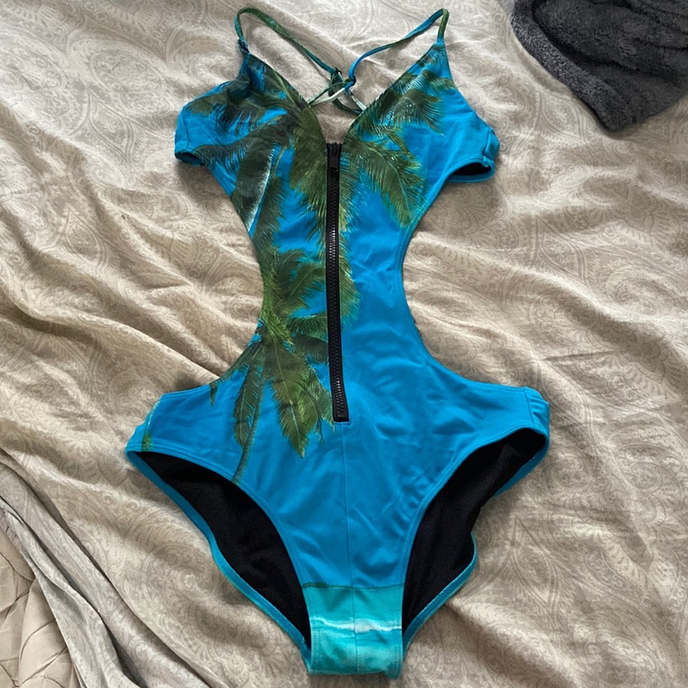Pink one piece bathing suit